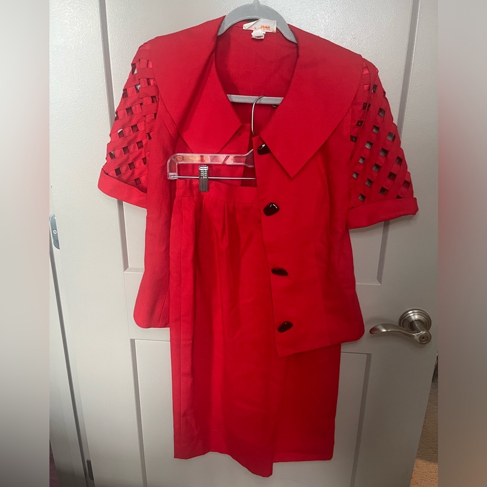 Vintage David Warren Women’s Skirt Suit Set Size 8